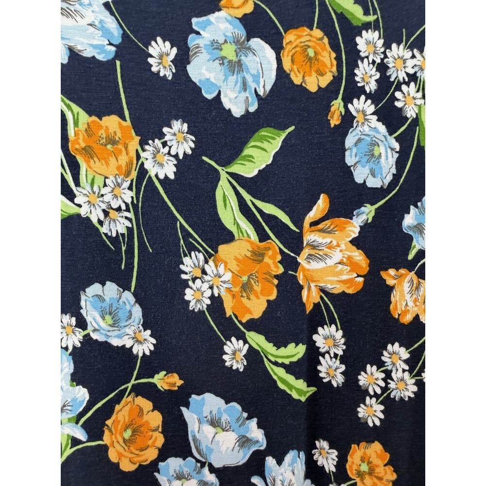 Draper James Women’s Short Sleeve Kacey Knit Dress Spring Blooms Navy Size L NWT - Picture 11 of 11